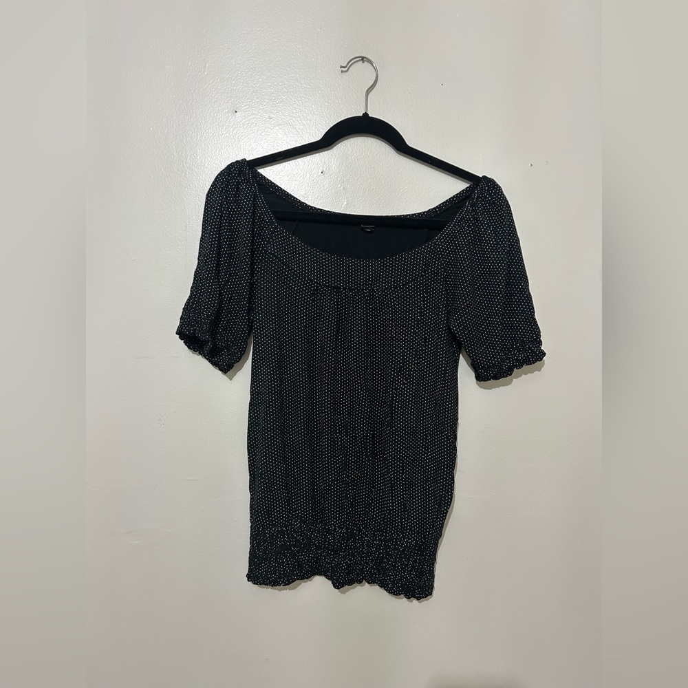 MAURICES | Black and White Dotted Blouse